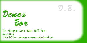 denes bor business card